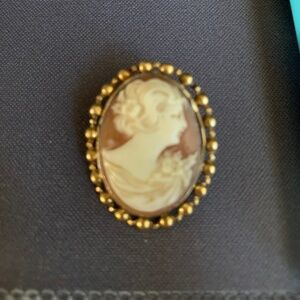 Antique carved cameo brooch
